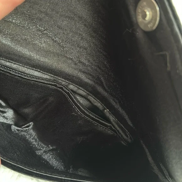 Shira Leah Black Velvet Clutch with Velvet Rose and Magnetic Closure - Picture 4 of 7